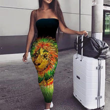 Load image into Gallery viewer, Long Dress for Women with Lion Print!
