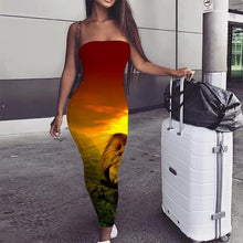 Load image into Gallery viewer, Long Dress for Women with Lion Print!
