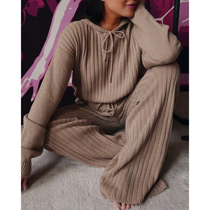 Two Piece Long Sleeve Hooded Suit for Women!
