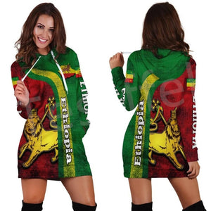 Women Hoodie Dress Reggae Style and Ethiopian Flag!