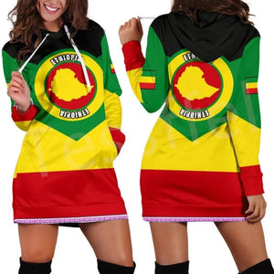 Women Hoodie Dress Reggae Style and Ethiopian Flag!