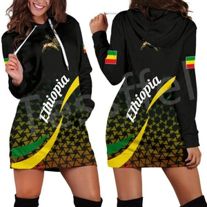 Women Hoodie Dress Reggae Style and Ethiopian Flag!