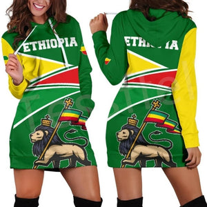 Women Hoodie Dress Reggae Style and Ethiopian Flag!