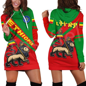 Women Hoodie Dress Reggae Style and Ethiopian Flag!