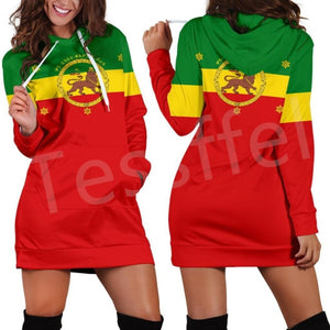 Women Hoodie Dress Reggae Style and Ethiopian Flag!