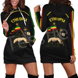 Women Hoodie Dress Reggae Style and Ethiopian Flag!