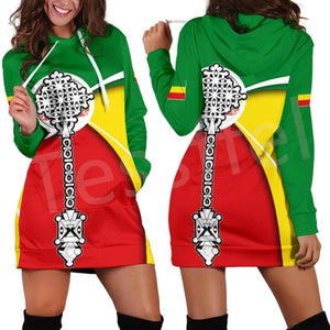 Women Hoodie Dress Reggae Style and Ethiopian Flag!