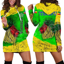 Load image into Gallery viewer, Women Hoodie Dress Reggae Style and Ethiopian Flag!

