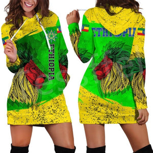Women Hoodie Dress Reggae Style and Ethiopian Flag!
