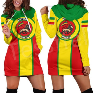 Women Hoodie Dress Reggae Style and Ethiopian Flag!