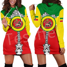 Load image into Gallery viewer, Women Hoodie Dress Reggae Style and Ethiopian Flag!
