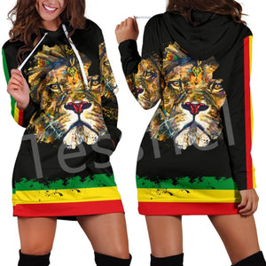 Women Hoodie Dress Reggae Style and Ethiopian Flag!