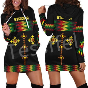 Women Hoodie Dress Reggae Style and Ethiopian Flag!