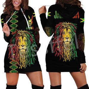 Women Hoodie Dress Reggae Style and Ethiopian Flag!