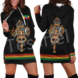Women Hoodie Dress Reggae Style and Ethiopian Flag!