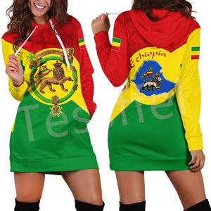 Women Hoodie Dress Reggae Style and Ethiopian Flag!