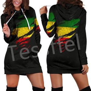 Women Hoodie Dress Reggae Style and Ethiopian Flag!