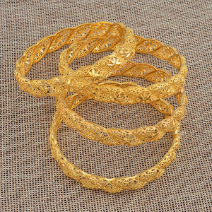 Ethiopian Bridal Dubai Gold-Plated 4 Bracelets!